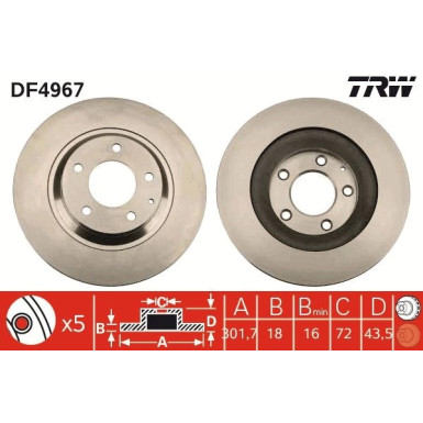 TRW | Bremsscheibe | DF4967