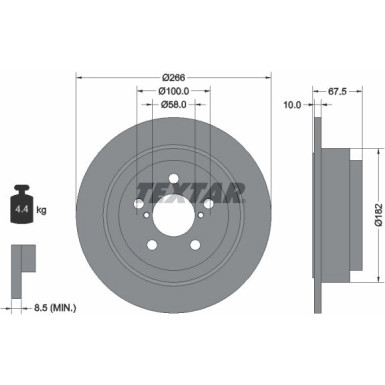 Textar | Bremsscheibe | 92082000