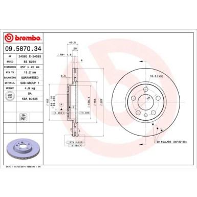 Brembo | Bremsscheibe | 09.5870.34