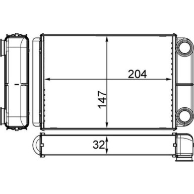 Mahle | Wärmetauscher, Innenraumheizung | AH 258 000S