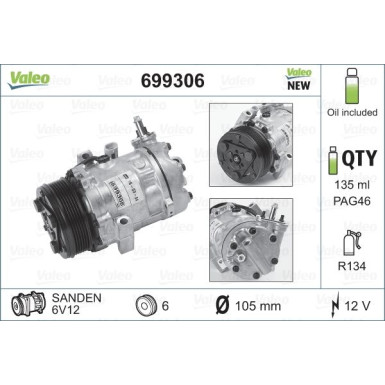 Valeo | Kompressor, Klimaanlage | 699306