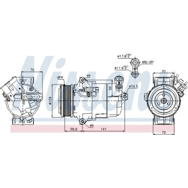 Nissens | Kompressor, Klimaanlage | 89041