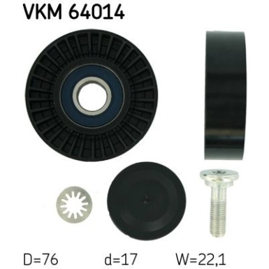 SKF | Umlenk-/Führungsrolle, Keilrippenriemen | VKM 64014