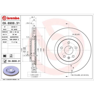 Brembo | Bremsscheibe | 09.8906.31