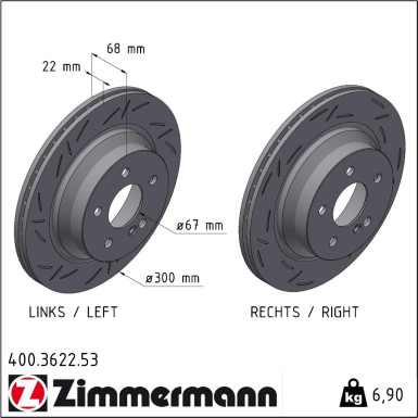 Zimmermann | Bremsscheibe | 400.3622.53