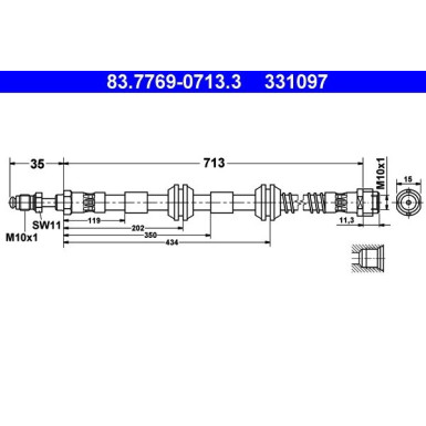 ATE | Bremsschlauch | 83.7769-0713.3