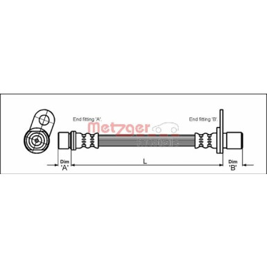 Metzger | Bremsschlauch | 4112180