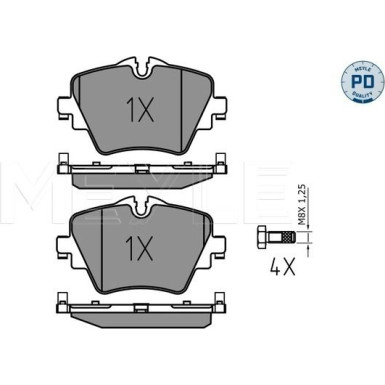 Meyle | Bremsbelagsatz, Scheibenbremse | 025 256 1718/PD