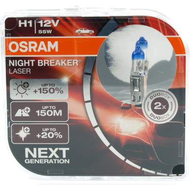 Osram | Glühlampe, Fernscheinwerfer | H1 HALOGEN 12V SCHEINWERFERLAMPE DUO | 64150NL-HCB