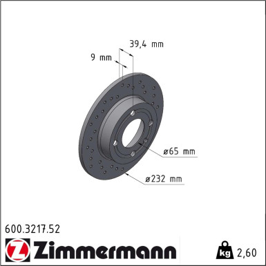 Zimmermann | Bremsscheibe | 600.3217.52