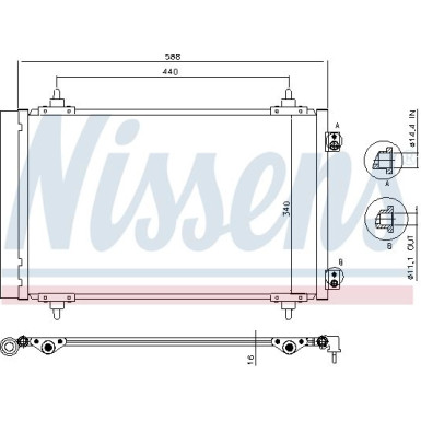 Nissens | Kondensator, Klimaanlage | 940111