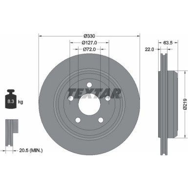 Textar | Bremsscheibe | 92273403