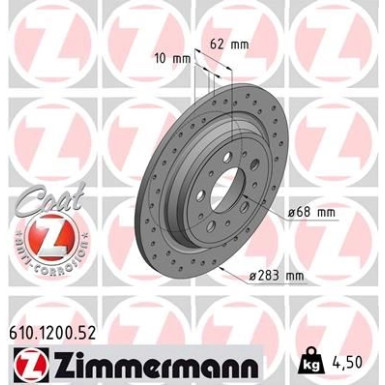 Zimmermann | Bremsscheibe | 610.1200.52