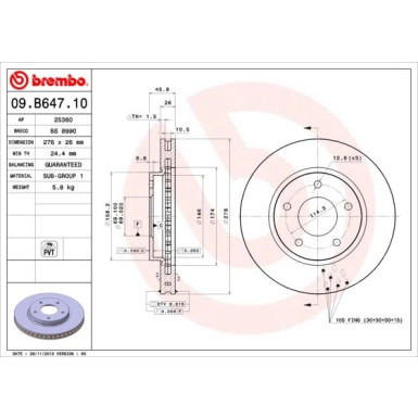 Brembo | Bremsscheibe | 09.B647.11