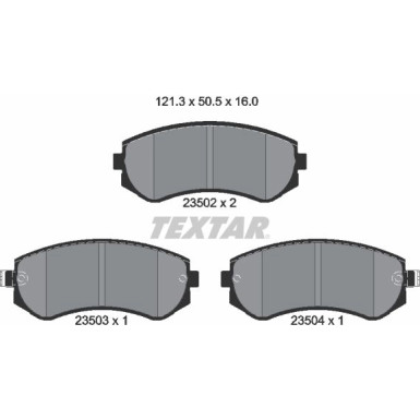 Textar | Bremsbelagsatz, Scheibenbremse | 2350201