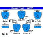 ATE | Bremsbelagsatz, Scheibenbremse | 13.0460-2700.2