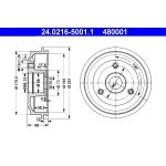 ATE | Bremstrommel | 24.0216-5001.1