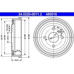 ATE | Bremstrommel | 24.0220-0011.2