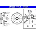 ATE | Bremstrommel | 24.0220-3709.2