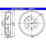 ATE | Bremstrommel | 24.0222-8017.1