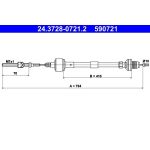ATE | Seilzug, Kupplungsbetätigung | 24.3728-0721.2