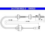 ATE | Seilzug, Kupplungsbetätigung | 24.3728-0822.2