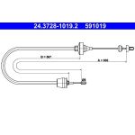 ATE | Seilzug, Kupplungsbetätigung | 24.3728-1019.2