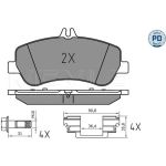 Meyle | Bremsbelagsatz, Scheibenbremse | 025 248 6720/PD