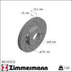 Zimmermann | Bremsscheibe | 100.1219.52