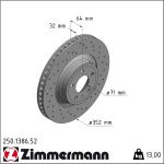 Zimmermann | Bremsscheibe | 250.1386.52