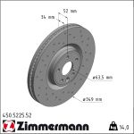 Zimmermann | Bremsscheibe | 450.5225.52