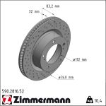 Zimmermann | Bremsscheibe | 590.2816.52